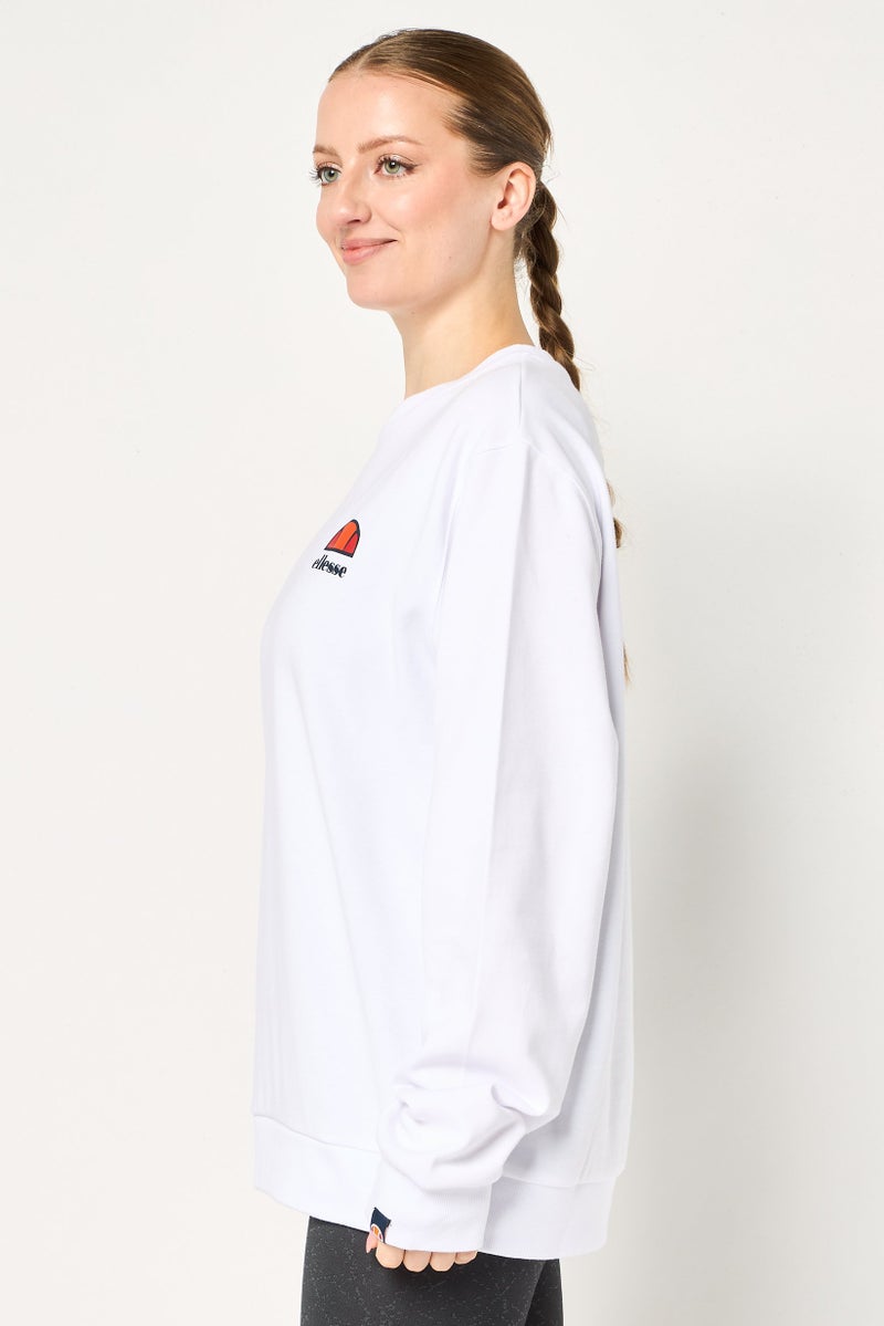 Ellesse بلوزة رياضية نسائية بأكمام طويلة مناسبة في الهواء الطلق، بيضاء - Image 2