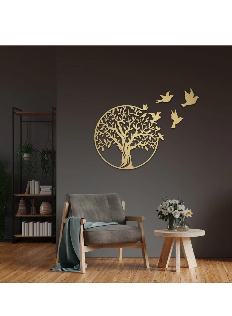 Mijioceon Tree of Life Metal Wall Art Decor Wall Hanging Family Tree Wall Decor Garden Sculptures for Living Room Bedroom Office 30 x 30 cm, Black - Image 4