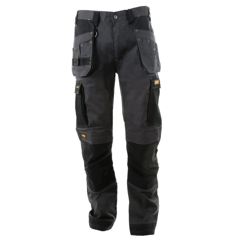 DEWALT Barstow Mens ProStretch Water Resistant Slim Fit Holster Pocket Utility Work Pants GreyBlack W34L31 - Image 2