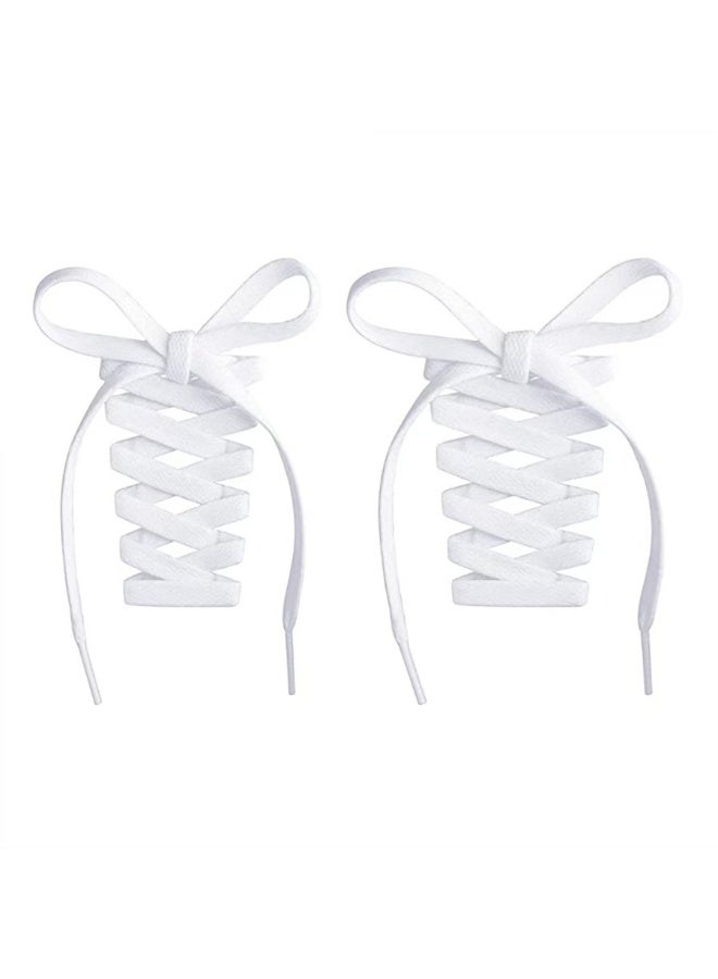3 pairs of flat shoes shoelaces 8MM single flat shoes shoelaces white boys and girls shoes suitable for sports and leisure mountaineering basketball shoes shoelaces (white) - Image 5