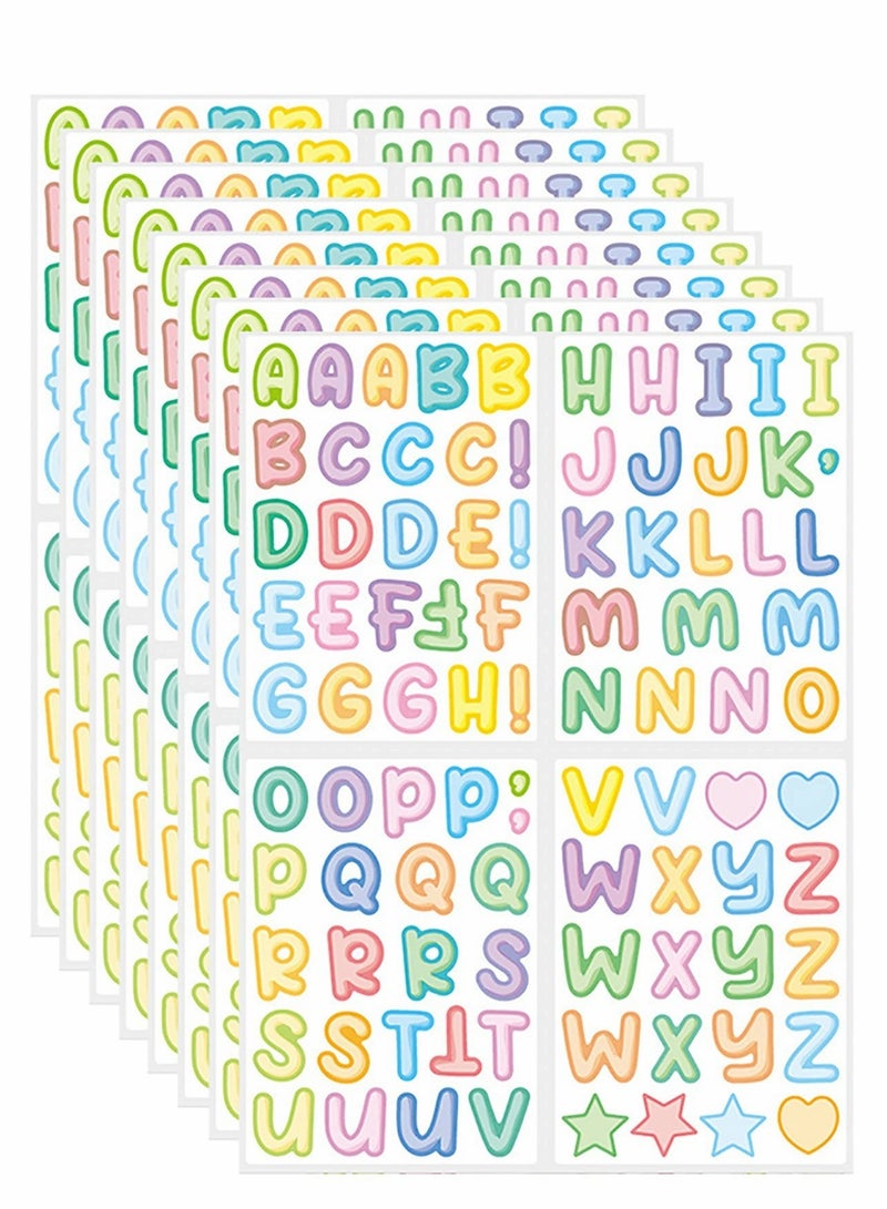 Excefore 8 Sheets Alphabet Stickers 960 Stickers Letter for Crafts, Color Letters Stickers Waterproof, ABC Vinyl Self-Adhesive Sticker, for Labels,Store Signs, Adhesive Lettering DIY Mailbox House Numbers  - Image 1