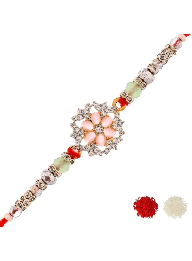 VOYLLA Men'S Bejewelled Red Thread Rakhi