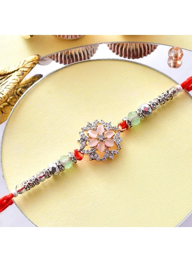VOYLLA Men'S Bejewelled Red Thread Rakhi