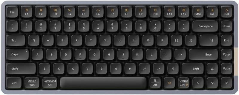Lofree Flow84 Low Profile Mechanical Keyboard, 75% Rechargeable Wireless Keyboards with Bluetooth and Wired Connection for Windows, Mac OS/Phantom Tactile Switches, Space Black US Layout - Image 1