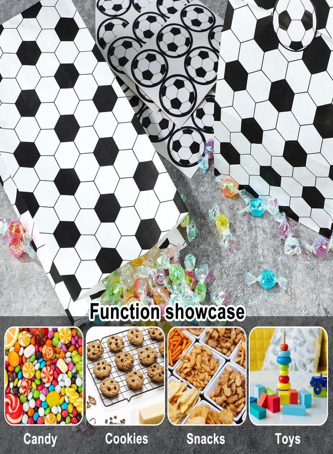 Maniaacer 24 Pcs Soccer Party Bags with Stickers Soccers Goodie Bags Snack Bag Soccers Print Candy Treat Paper Gift Bag for Soccer Birthday Sports Theme Event Party Supplies - Image 5