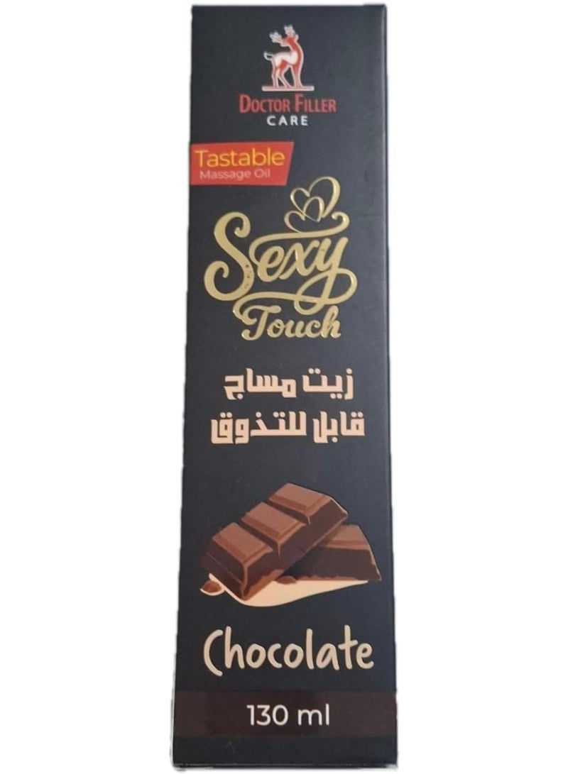 دكتور فلير كير زيت التدليك الطبيعي سيكسي تاتش بنكهة الشيكولاتة، يساعد على استرخاء الجسم والعضلات والإثارة ولمعان الجسم 130 مل - Image 1