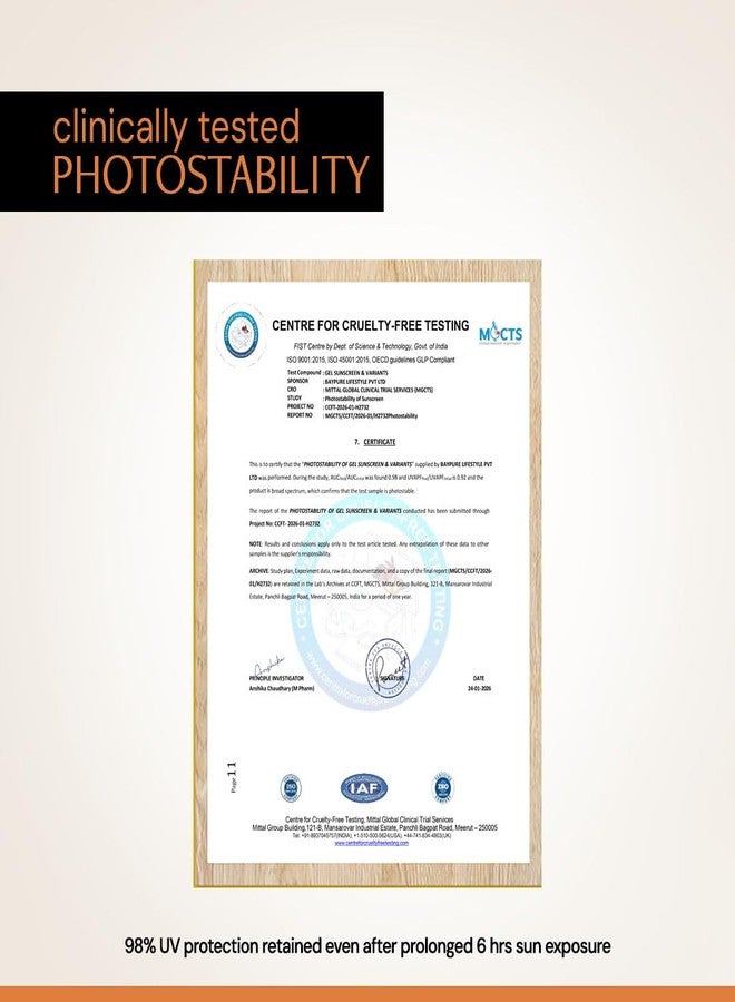 Deconstruct 5% Vitamin C Gel Sunscreen for Oily Skin SPF 50 PA++++ | Brightens Skin Tone | New Gen UV Filters | Lightweight & Non-greasy | In vivo tested | For Men & Women - 50g - Image 5