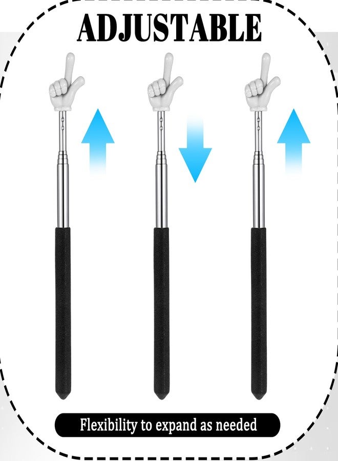 جريفوسيا مؤشر تلسكوبي للمعلمين - 3 قطع من عصي المؤشر اليدوية القابلة للتمديد، عصي صغيرة للأصابع مناسبة للفصول الدراسية في المدارس الابتدائية ورياض الأطفال ولوازم المعلمين والتعلم التفاعلي - Image 4