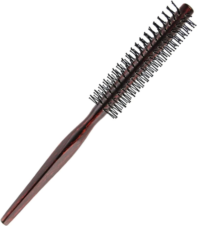 LABUYI 1 Round Brushes, Men's Round Comb, Round Brushes for Men Women, Wooden Round Hair Brushes, Beard Brush, Anti-Breakage Hair Brush, for Bangs, Fine Hair, Curls, 21 cm - Image 1