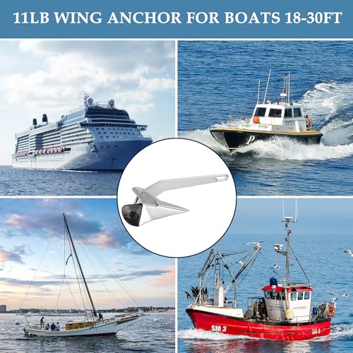 YANYUCB 316 Stainless Steel 6.6lb/3kg Delta/Wing Style Boat Anchor - Image 5