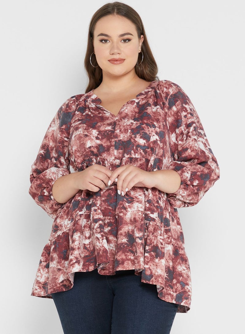 افينيو بلوزة مطبعة بحافة واسعة - Image 1