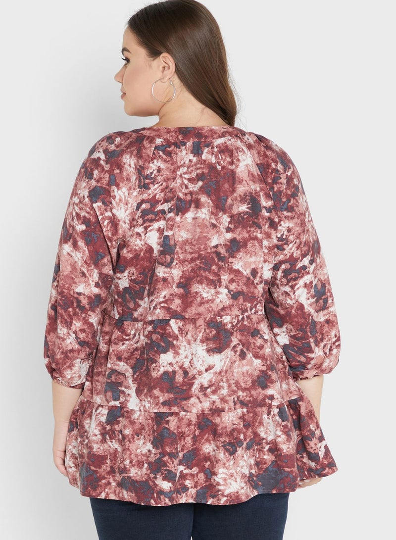افينيو بلوزة مطبعة بحافة واسعة - Image 2