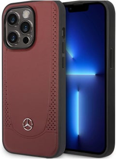 Mercedes-Benz Magsafe Genuine Leather Hard Case With Peforations & Metal Star Logo For iPhone 14 Pro Max- Red - pzsku/ZE8DBF98361B387F92B4AZ/45/_/1710346704/27b2f76d-b3e6-4780-853b-a1584e8938b5