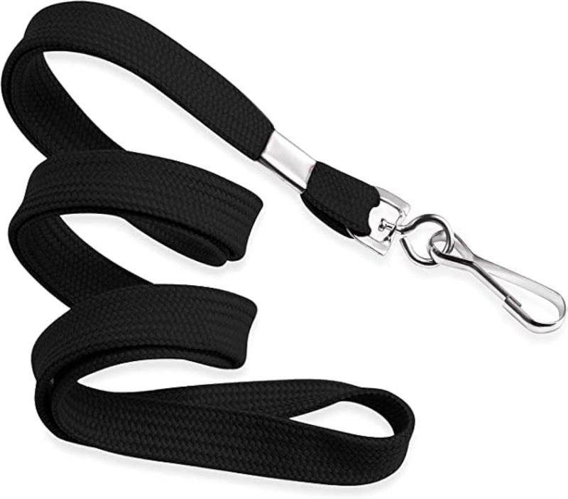MIFFLIN -USA Flat Lanyards for ID Badges (Black, 36 Inch, 5 Pack), Comfortable Neck Straps - Image 1