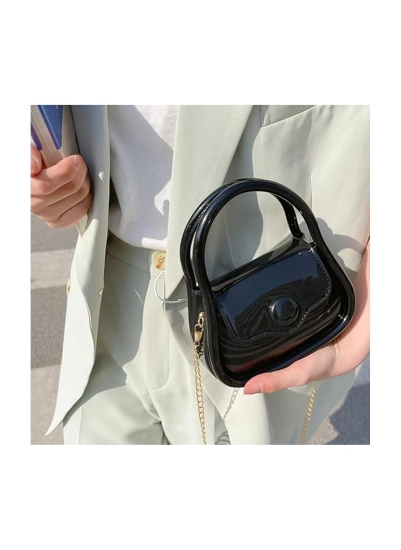 Generic Mini Jelly Wallet, PVC Small Crossbody Bag for Women, Small Crossbody Purse with Handle and Chain Strap white  - Image 4