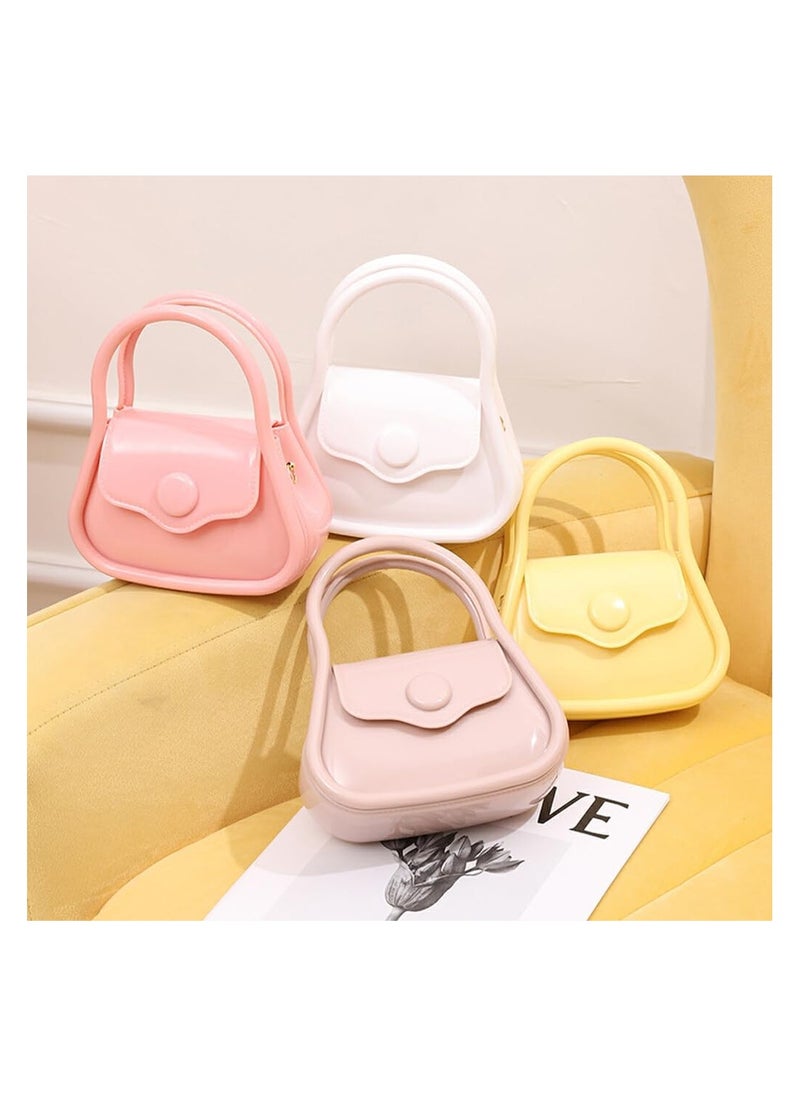 Generic Mini Jelly Wallet, PVC Small Crossbody Bag for Women, Small Crossbody Purse with Handle and Chain Strap white  - Image 3