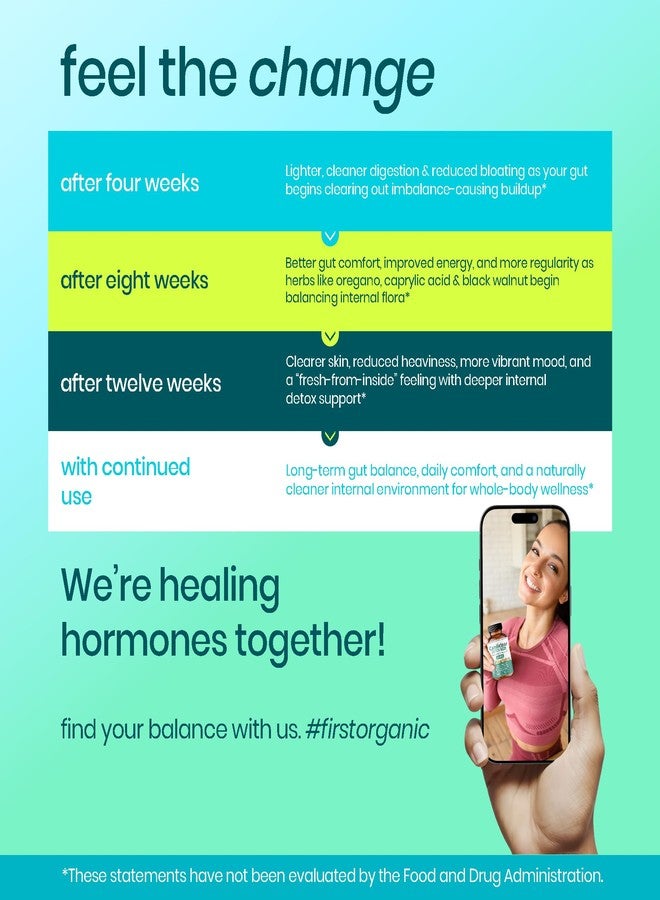 FIRSTORGANIC Women’s Candida Cleanse & Yeast Balance | Herbal Parasite Detox with Oregano, Wormwood, Black Walnut & Clove | Gut, Digestive & Flora Rebalance Formula | Third-Party Tested, Vegan, Non-GMO, 60 Caps - Image 5
