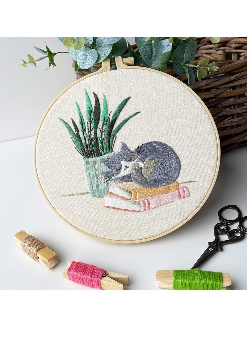 FengSVMA 3 Pack Embroidery Kit for Beginners with Pattern, Cross Stitch Kits for Adults with Instructions,Needlepoint Kits for Adults Include 1 Embroidery Hoops,Color Threads and Needles - Image 2