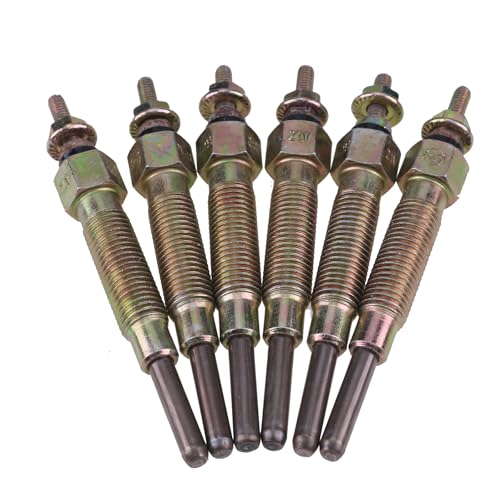 YIHETOP 6PCS Glow Plugs 11065-10T01 Compatible with Nissan Patrol GR Y60 4.2D Engine TD42 TD27 TD25 TD23 - Image 1