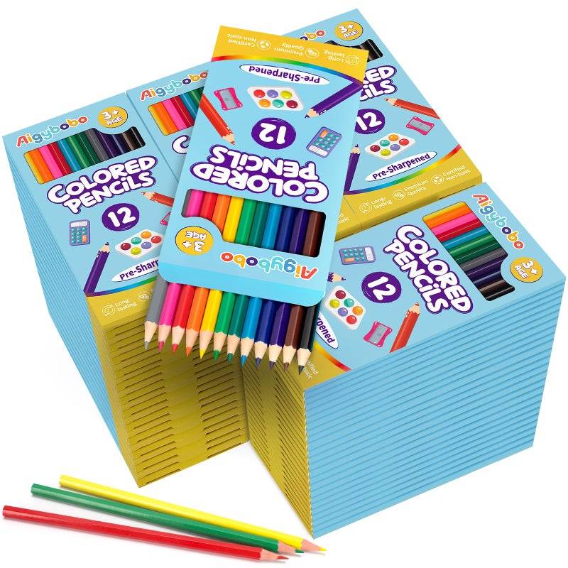 Aigybobo 1152 Count Colored Pencils for Kids 96 Pack Colored Pencils Bulk in 12 Colors Presharpened Color Pencils Bulk Coloring Pencils School Supplies for Teachers Adults Classroom Prizes Supplies - Image 2