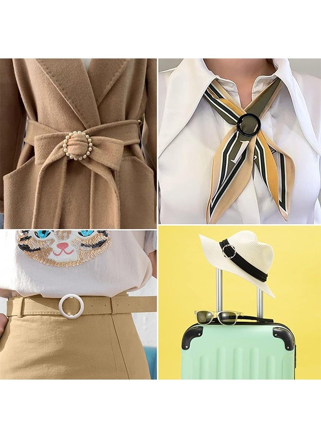 Peachjoy 18 Pcs Shirt Ties Clips For Women, T Shirt Tie Or Rings Clips For Women For The Side, Scarf Ring Clip Tightener For Loose Clothes Corner Knotted Button Fashion Metal Round Circle Shirt Clip Buckle - Image 4