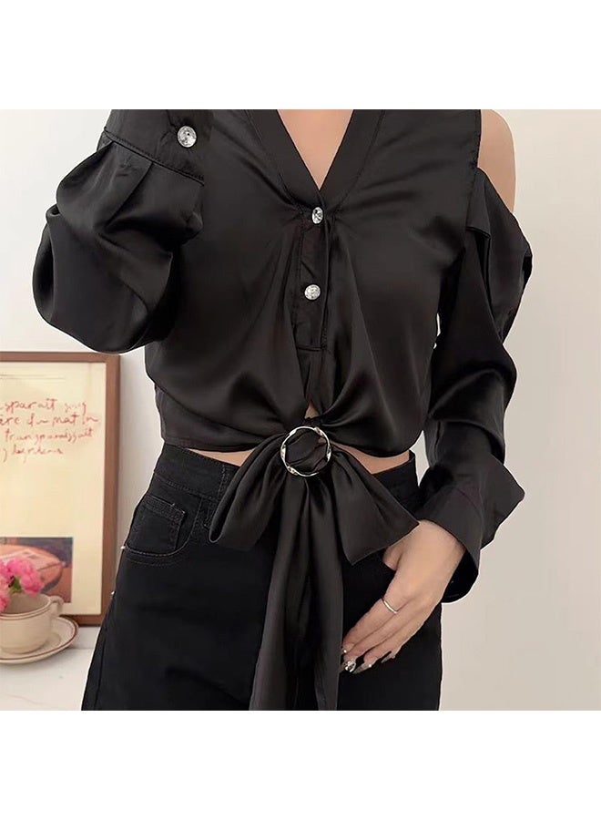 Peachjoy 18 Pcs Shirt Ties Clips For Women, T Shirt Tie Or Rings Clips For Women For The Side, Scarf Ring Clip Tightener For Loose Clothes Corner Knotted Button Fashion Metal Round Circle Shirt Clip Buckle - Image 2