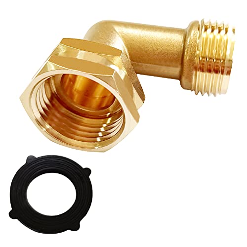 Uenede Brass 3/4" GHT Threaded 90°Elbow Swivel Garden Hose Connector Male to Female Thread Adapter 2PCS - Image 5