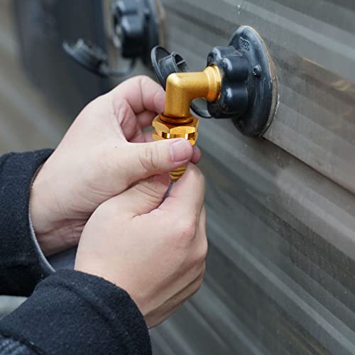 Uenede Brass 3/4" GHT Threaded 90°Elbow Swivel Garden Hose Connector Male to Female Thread Adapter 2PCS - Image 2