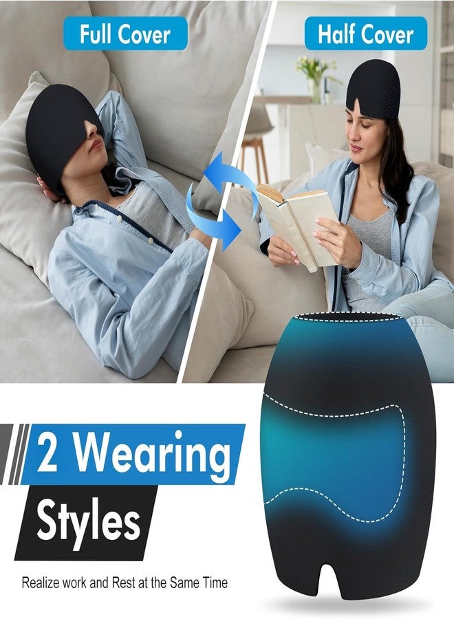 Luxenwell Migraine Relief Cap with Cooling Gel, Reusable Headache Relief Head Wrap, Black - Image 4
