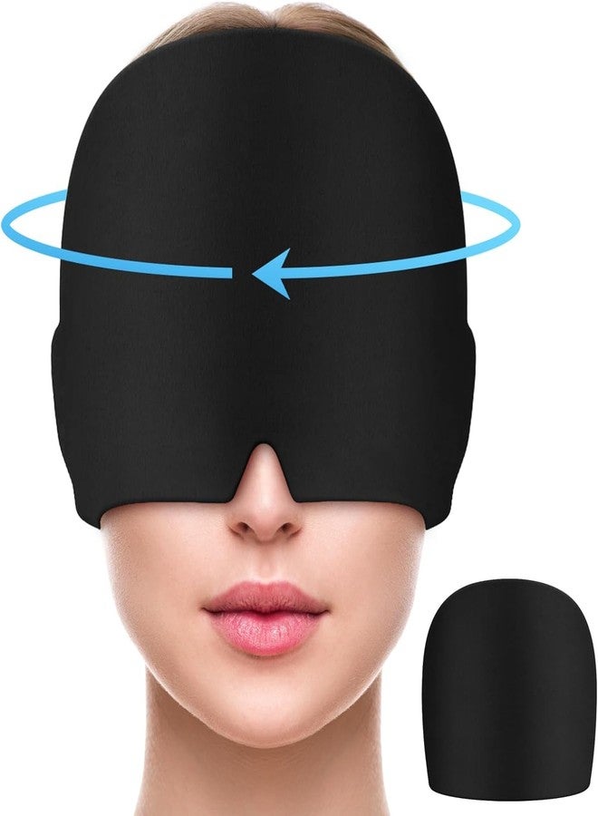 Luxenwell Migraine Relief Cap with Cooling Gel, Reusable Headache Relief Head Wrap, Black - Image 3