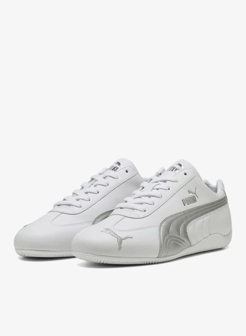 Puma PUMA White-PUMA Silver Speedcat Leather Sneakers Unisex for Men | Best Price UAE