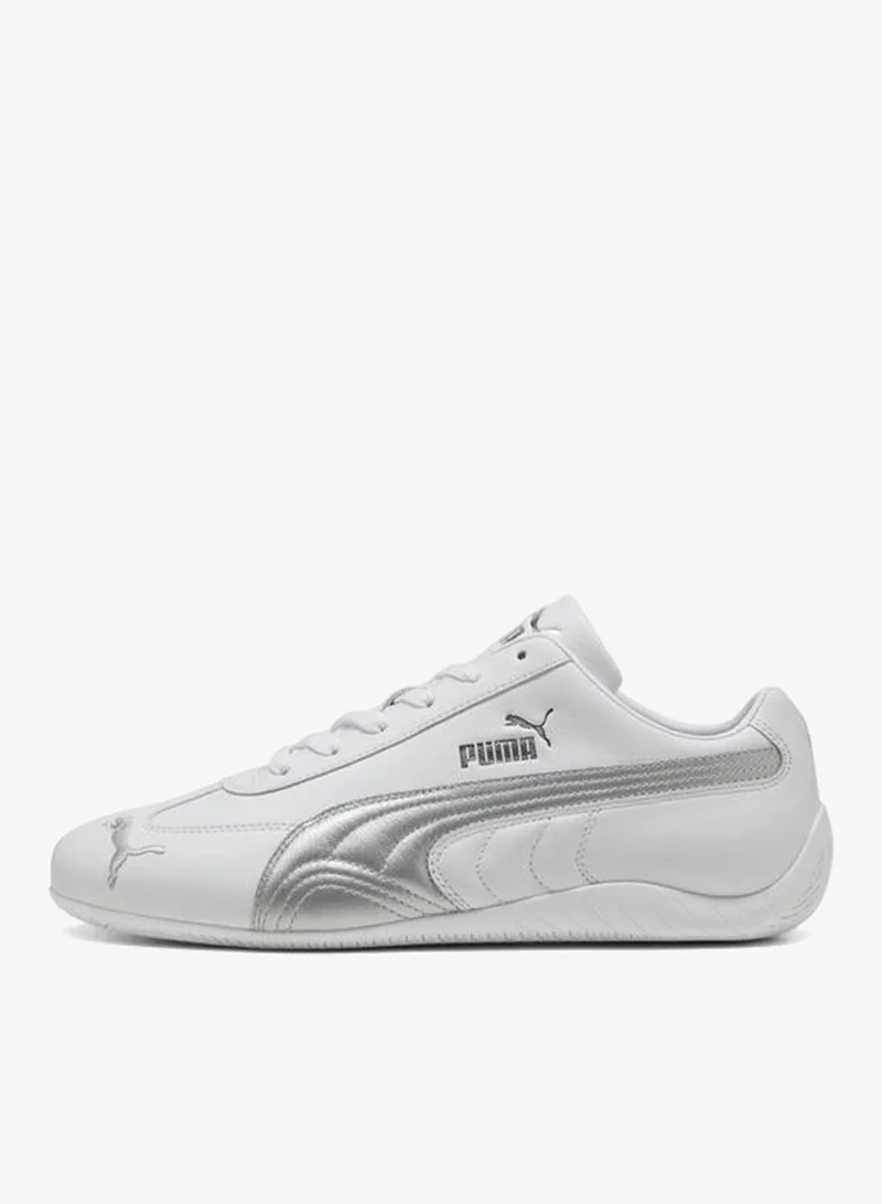 Puma PUMA White-PUMA Silver Speedcat Leather Sneakers Unisex for Men | Best Price UAE