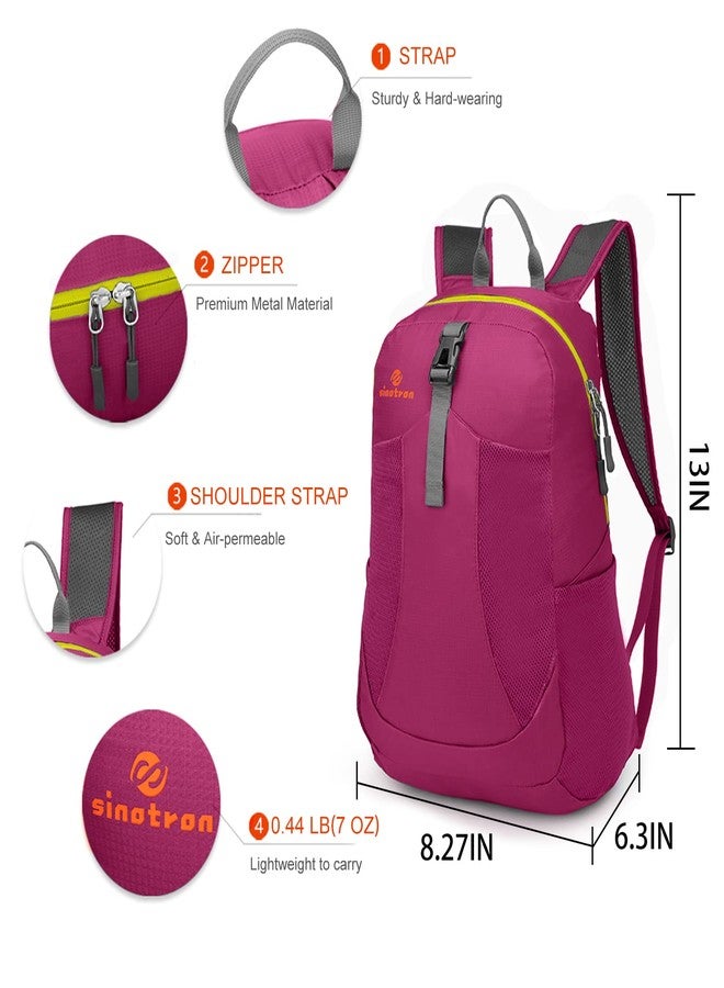 sinotron Lightweight Packable Backpack, Small Foldable Hiking Backpack Day Pack for Travel Camping Outdoor Vacation (Red) - Image 2