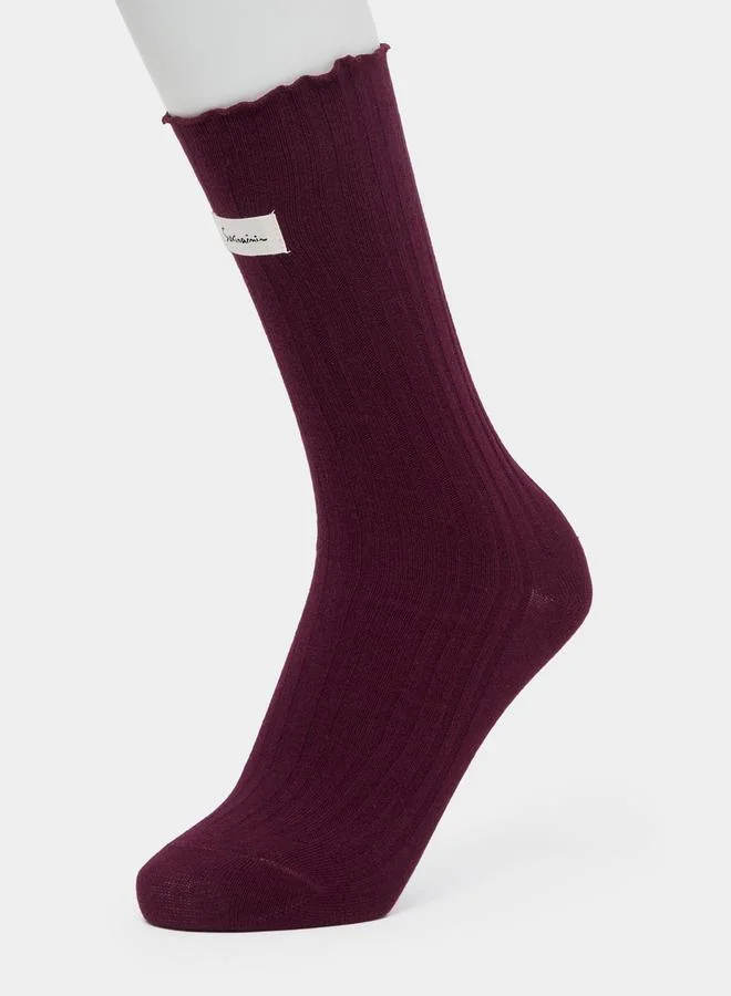 Styli Pack Of 3 - Patch Detail Socks with Frill Trim