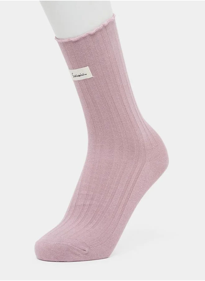 Styli Pack Of 3 - Patch Detail Socks with Frill Trim