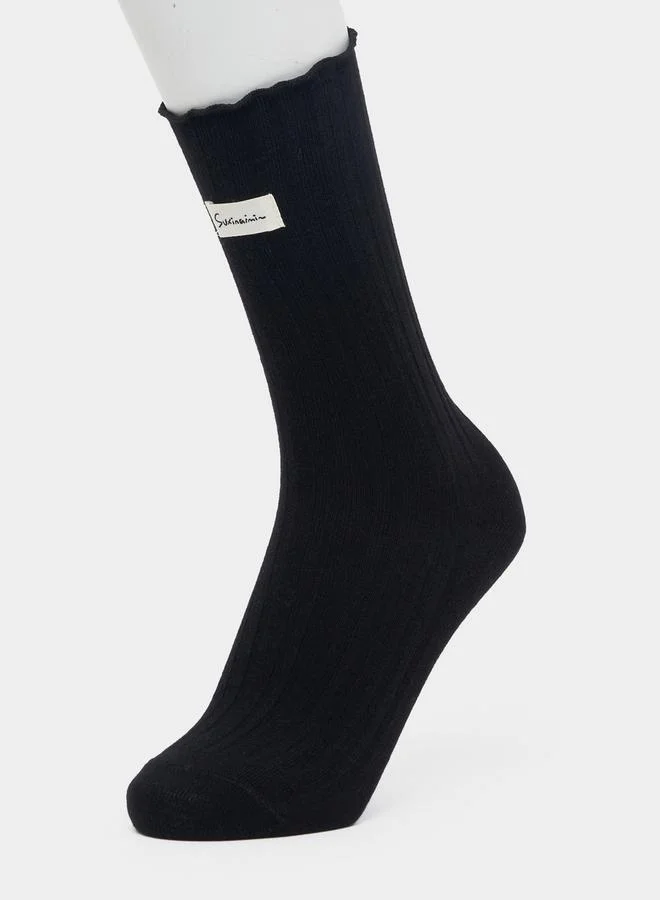 Styli Pack Of 3 - Patch Detail Socks with Frill Trim