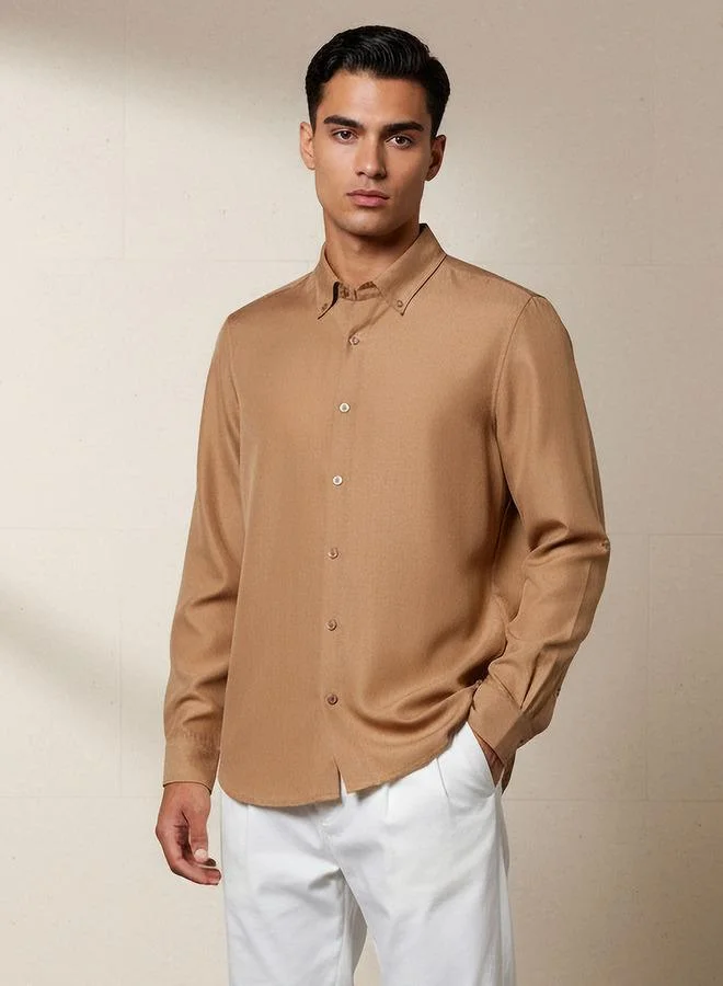 سبلاش فيڤ قميص رجالي بأزرار وياقة رسمية وأكمام طويلة