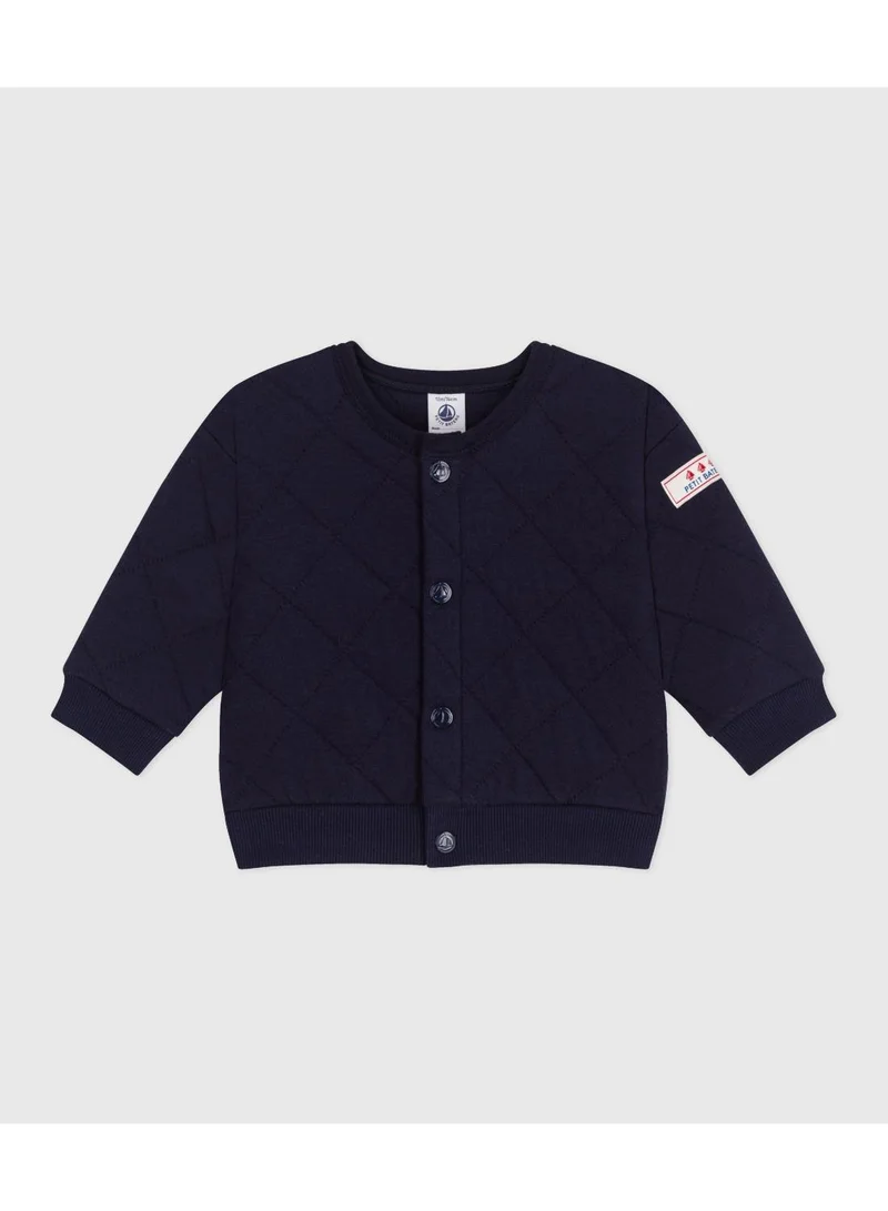 Petit Bateau Babies' plain thick cotton cardigan