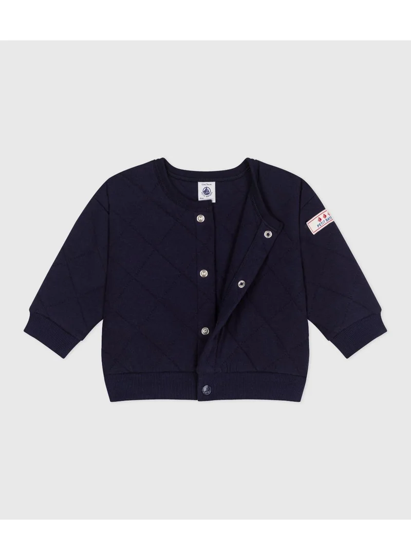 Petit Bateau Babies' plain thick cotton cardigan