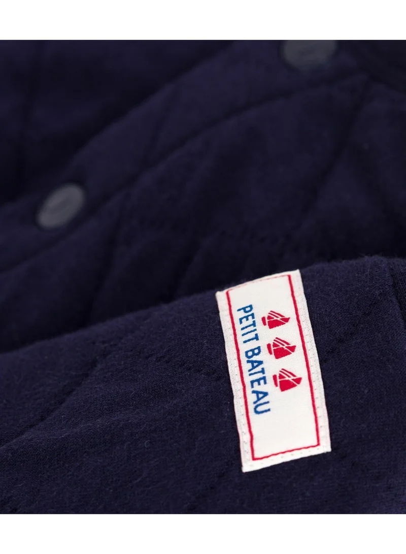 Petit Bateau Babies' plain thick cotton cardigan