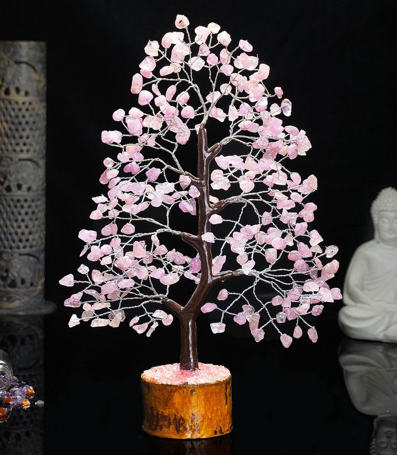 HindCraft Rose Quartz Crystal Tree Good Luck Showpiece for Home Decor Items Crystals Gemstones Money Tree for Good Luck Decoration Gift Item Pink Stone Home Office Decoration Showpiece - Image 5