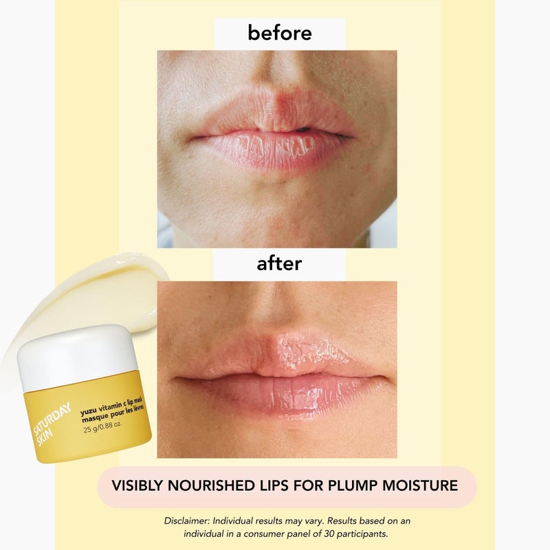 Saturday Skin Yuzu Vitamin C Lip Mask Overnight Lip Sleeping Mask Moisturizing For All Skin Types Softer & Smoother Pout Lip Balm Hydrating Infused with Vitamin B5 Non-Sticky, Vegan & Cruelty-Free - Image 5