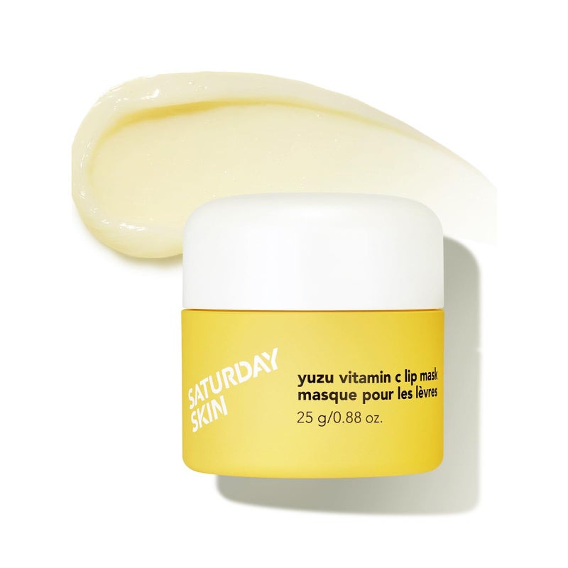 Saturday Skin Yuzu Vitamin C Lip Mask Overnight Lip Sleeping Mask Moisturizing For All Skin Types Softer & Smoother Pout Lip Balm Hydrating Infused with Vitamin B5 Non-Sticky, Vegan & Cruelty-Free - Image 1