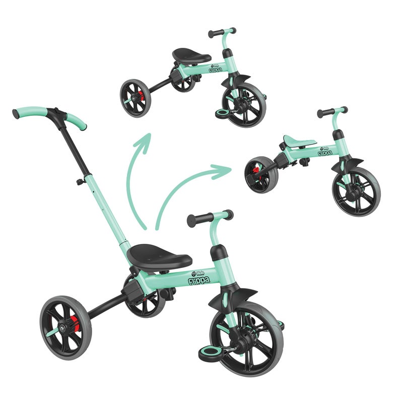 Yvolution 3 in 1 Toddler Trike Y Velo Flippa Push Tricycle Toddler Balance Bike with Parent Steering Push Handle for Boys Girls 25 Years Old - Image 2