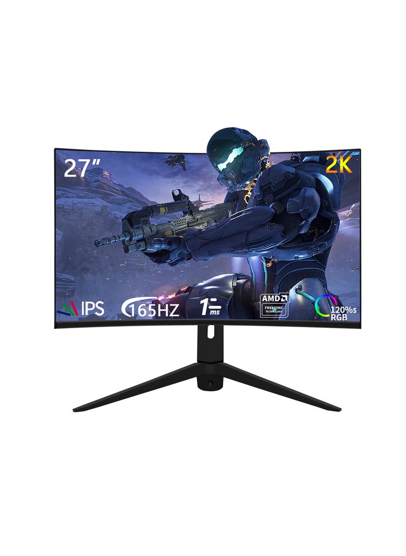 27 Inch Curved Gaming Monitor 165Hz with LED Backlit,QHD 2560 ×1440(2K) Computer Monitor 16:9 Wide HDR Display 1ms Response PC Monitor (2*DP+2*HDMI+DC+Audio)Black - pzsku/ZE8DC958A00EFB2C973E9Z/45/_/1703125218/18daba8f-76dc-41b4-956a-e2914d698776