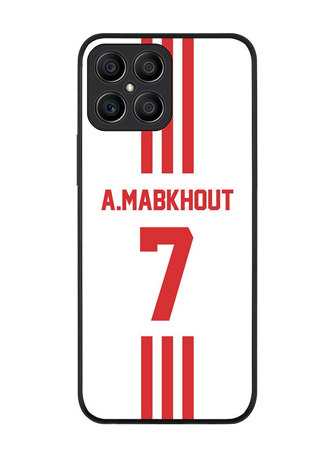 Stylizedd Rugged Black edge case for Honor X8 Slim fit Soft Case Flexible Rubber Edges Anti Drop TPU Gel Thin Cover - Football Team - UAE Player Name - A.Mabkhout - Image 1