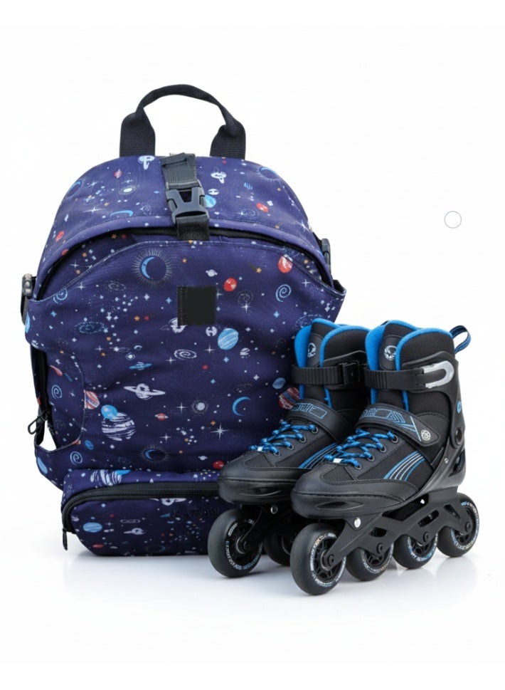 شنطة ظهر رياضية لحمل سكيت باتيناج – لحمل الأغراض المختلفة بجيوب واسعه وكبيرة . ومكان مخصص لحمل زوج من الاسكيت - Image 1