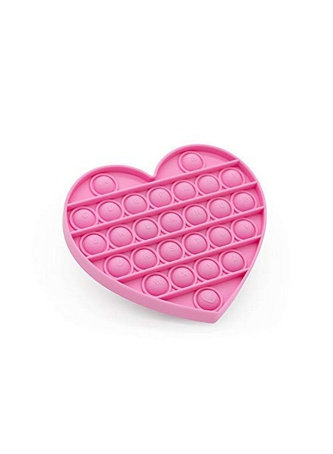 سوتي لعبة حسية على شكل قلب وردي للفتيات من Pop Bubble Fidget هدية عيد الميلاد مع الحروف الهجائية للأطفال وحفلات أعياد الميلاد والفصول الدراسية لتخفيف التوتر (قلب وردي) - Image 4