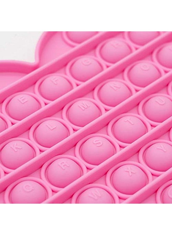 سوتي لعبة حسية على شكل قلب وردي للفتيات من Pop Bubble Fidget هدية عيد الميلاد مع الحروف الهجائية للأطفال وحفلات أعياد الميلاد والفصول الدراسية لتخفيف التوتر (قلب وردي) - Image 5