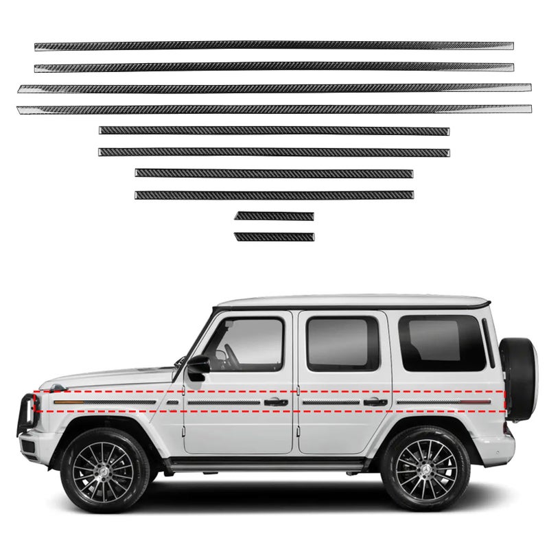 Fancemot Real Carbon Fiber Side Body Molding Trim Compatible with Mercedes Benz GClass G63 G550 W463A 20192025